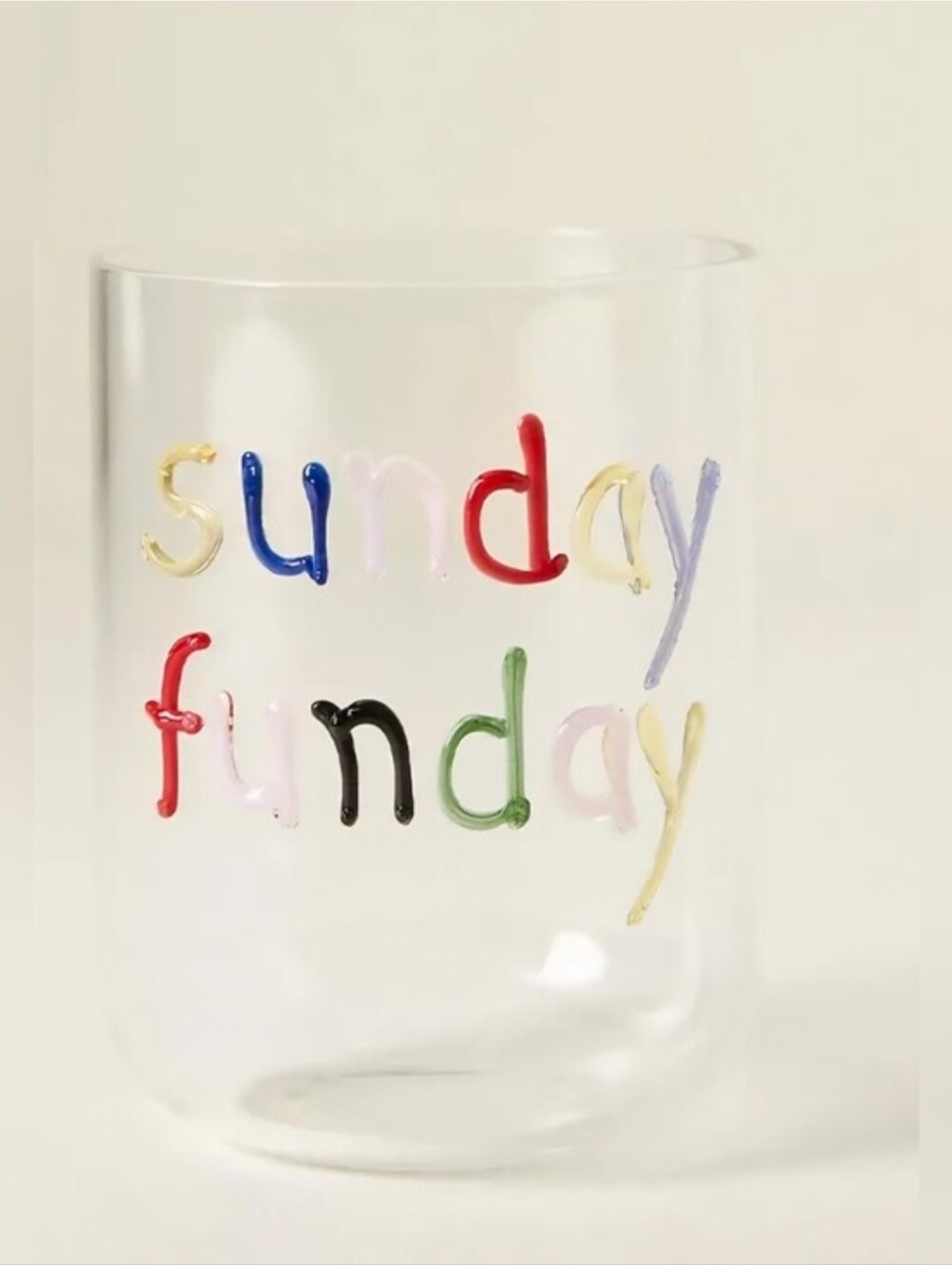 Anthropologie Love Notes Icon Juice Glass  Sunday Funday